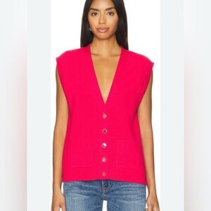525 America Jessica Pink Button Front Vest
